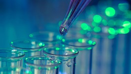 blue green glass test tubes